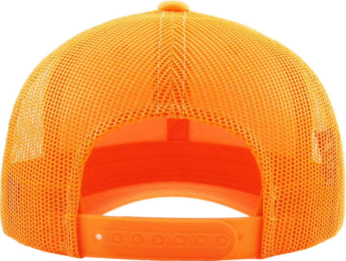 Neon Orange Classic 6 Panel Trucker Mesh Snapback Back View